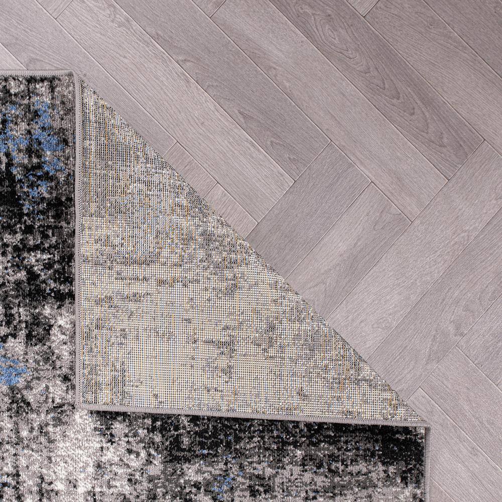 Adare Blue and Gray Abstract 5' x 7' Synthetic Area Rug