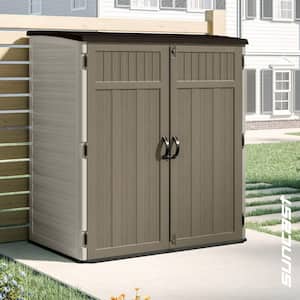 5 ft. 10.5 in. W x 3 ft. 8.25 in. D x 6 ft. 5.5 in. H XL Plastic Resin Vertical Storage Shed in Cobblestone (Gray)