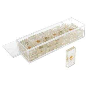 Acrylic Clear 28-Pieces Domino Game with Display Box Strategy Game, Tabletop Decoration and Modern Home Decor Daisy
