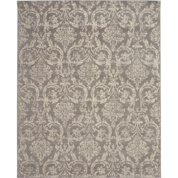 Nourison Jubilant Grey 8 ft. x 10 ft. Persian Vintage Area Rug