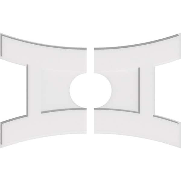 Ekena Millwork 30 in. W x 20 in. H x 6 in. ID x 1 in. P Haven Architectural Grade PVC Contemporary Ceiling Medallion (2-Piece)
