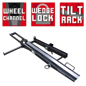 400 lb. Capacity Hitch Mounted Motorcycle Carrier with Adjustable Front Wheel Channel