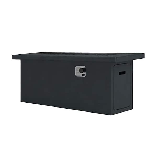 42 in. W 50,000 BTU Rectangle Concrete Outdoor Propane/Natural Gas Fire Pit Table