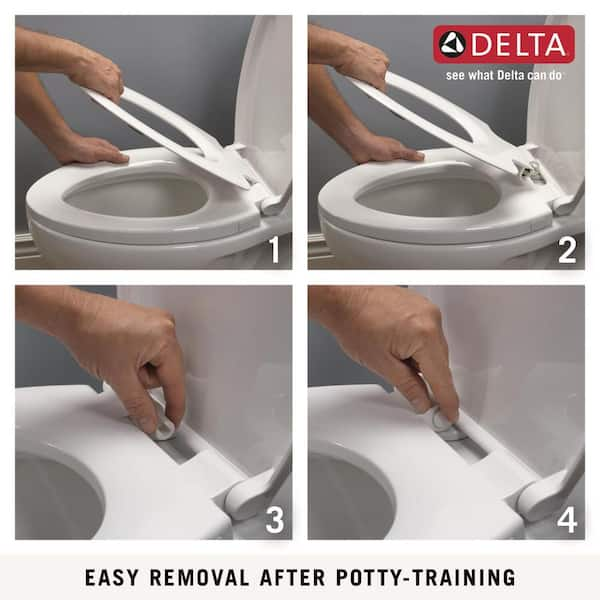 Delta Sanborne Potty-Training Elongated Closed Front Toilet Seat with  NightLight in White 833902-N-WH - The Home Depot