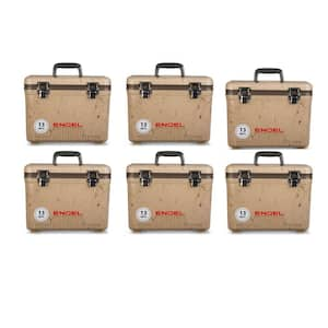 13 Qt. Fishing Dry Box Cooler with Shoulder Strap Grassland (6-Pack)