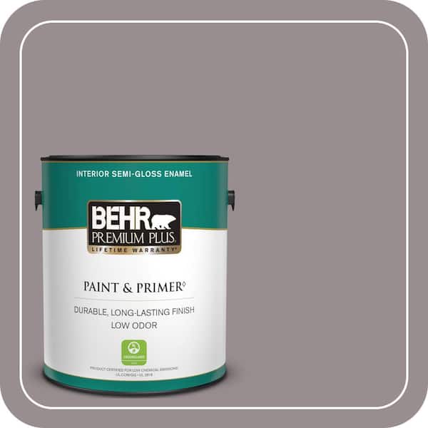 BEHR PREMIUM PLUS 1 gal. #QE-60 Heather Moor Semi-Gloss Enamel Low Odor Interior Paint & Primer