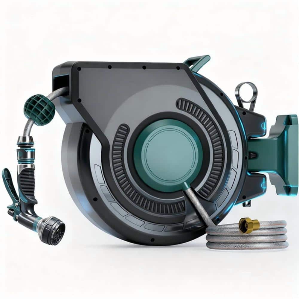 Retractable 1/2 in. Dia x 100 ft. Heavy Duty Wall Mount Garden Air Hose Reel with Pro Metal Shaft, 180° Swivel Bracket price history on PriceWatchPro