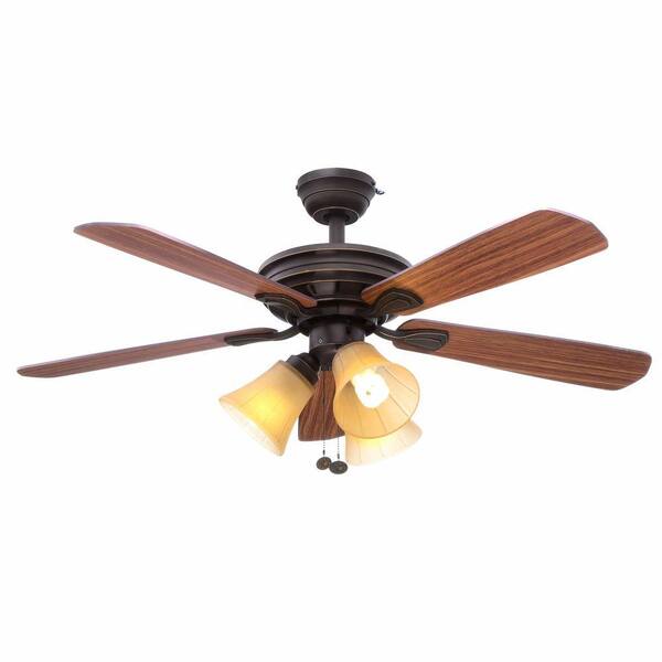 Hampton Bay Westmount 44 in. Indoor Oil Rubbed Bronze Ceiling Fan with Light Kit