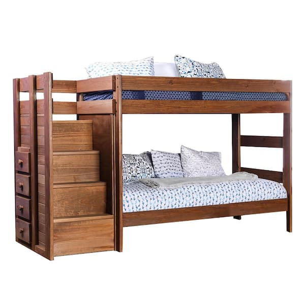Ampelios Twin/Twin Bunk Bed in Mahogany Finish