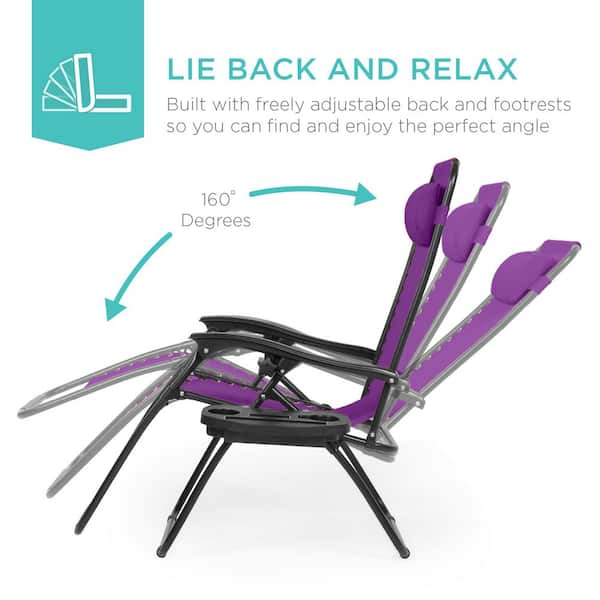 patin's home Best Choice Products Purple Metal Zero Gravity Reclining