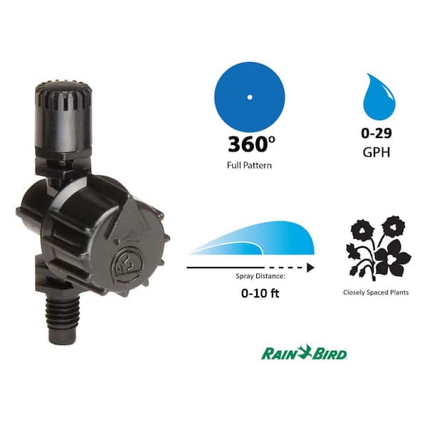 0-29 GPH 360 Degree Full Circle Pattern Threaded Micro Sprays (2-Pack)