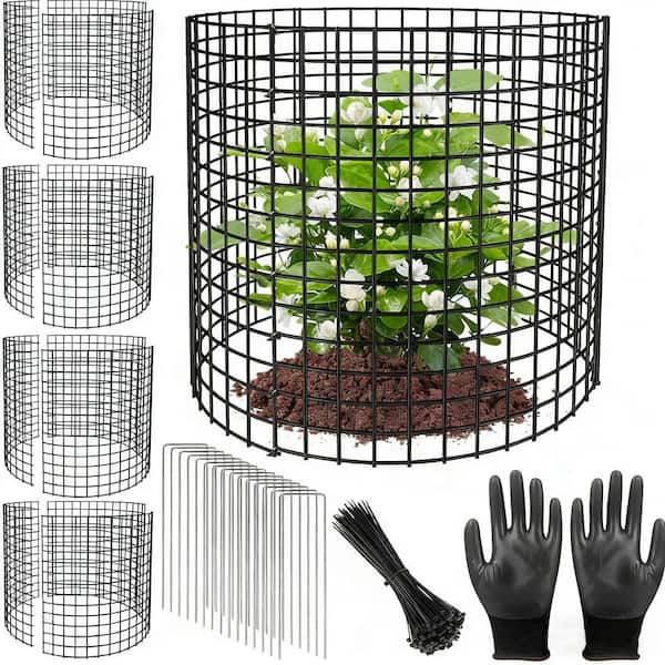 5 Pack 14.2 x 11.8 in. Metal Wire Plant Cages Mesh Plant Cage Garden Plant Protector for Keeping Animals Out