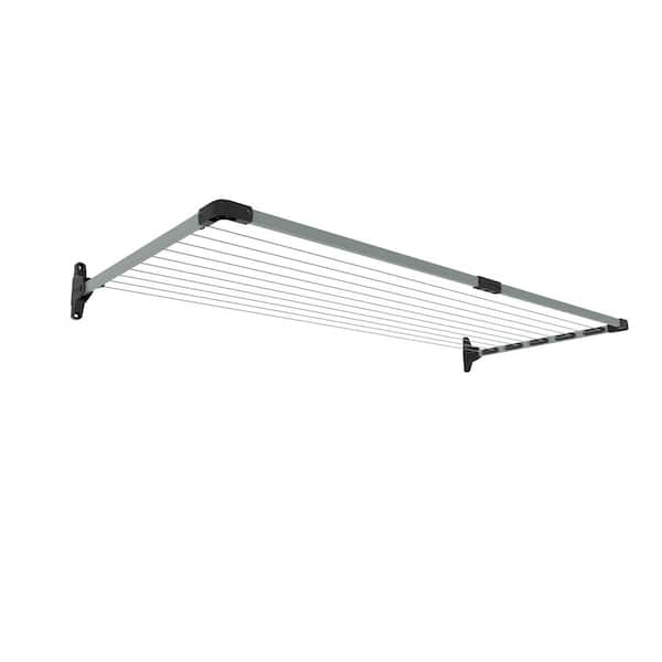 Mk2 Single Light Gray 8x88x39 Metal Wall Mounted Drying Rack-73.5 Feet Drying Space, with Accessories