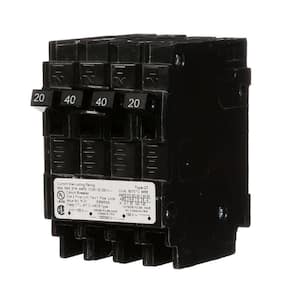 Triplex Two Outer 20-Amp Single-Pole and One Inner 40-Amp Double-Pole-Circuit Breaker