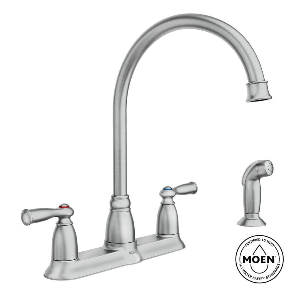 Banbury High-Arc Double Handle Standard Kitchen Faucet with Side Sprayer in Spot Resist Stainless price history on PriceWatchPro