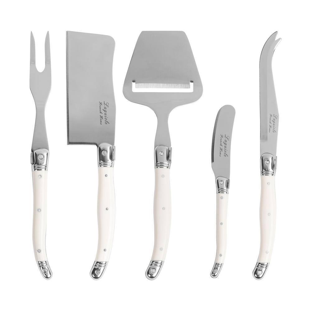 French Home 5-Piece Laguiole Cheese Knife, Fork, and Slicer Set
