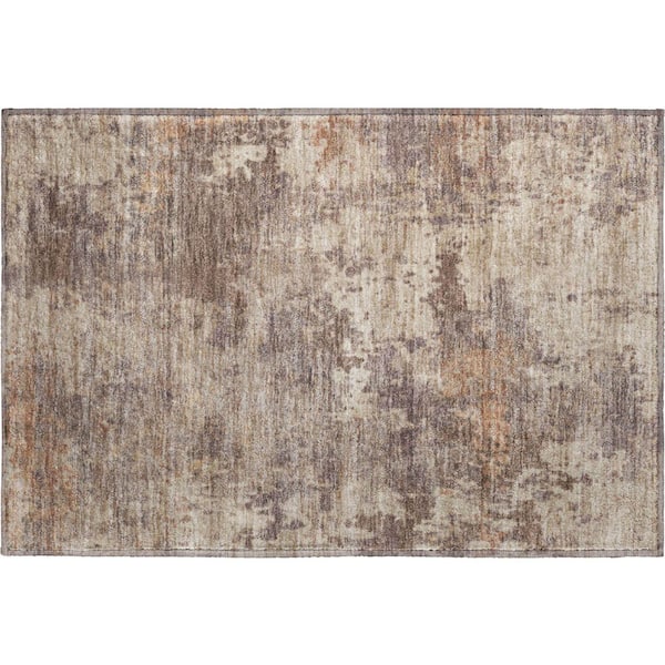 Mayfield Premium Machine Washable Abstract AMF2143 Brown 2 ft. x 3 ft. Accent Rug