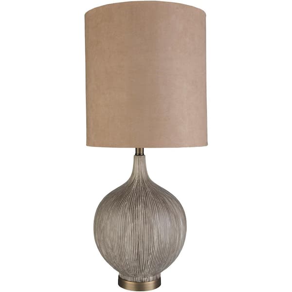 Artistic Weavers Wayne 32 in. Charcoal Indoor Table Lamp with Tan Drum Shaped Shade