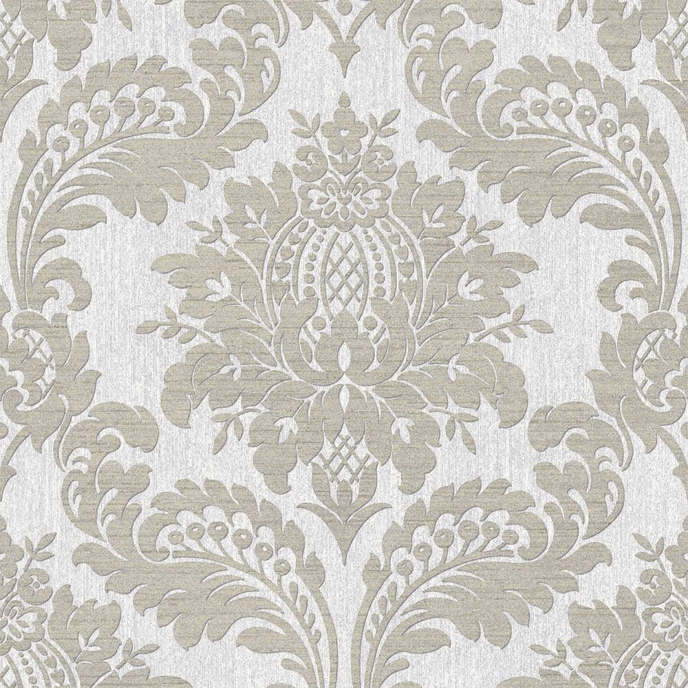 Archive Damask Grey Removable Wallpaper Sample