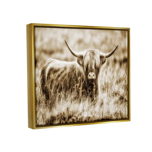 The Stupell Home Decor Collection Vintage Cow In Pasture Animal ...
