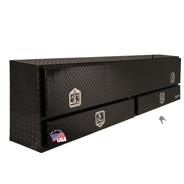 BUYERS PRODUCTS 72 in. Black Diamond Tread Aluminum Top Mount Truck Tool Box with Drawer