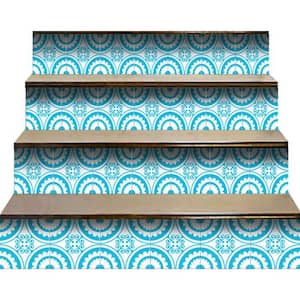 Multi Colored Aqua Gerber 8 in. x 8 in. Vinyl Peel and Stick Removable Tile Stickers (10.56 sq. ft./Pack)