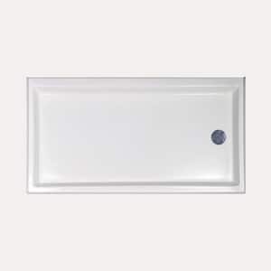 60 in. x 30 in. Single Threshold Shower Base with Right-Hand Drain in White