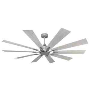 Fusion 66 in. Indoor/Outdoor Brushed Nickel Smart Ceiling Fan with Remote Control