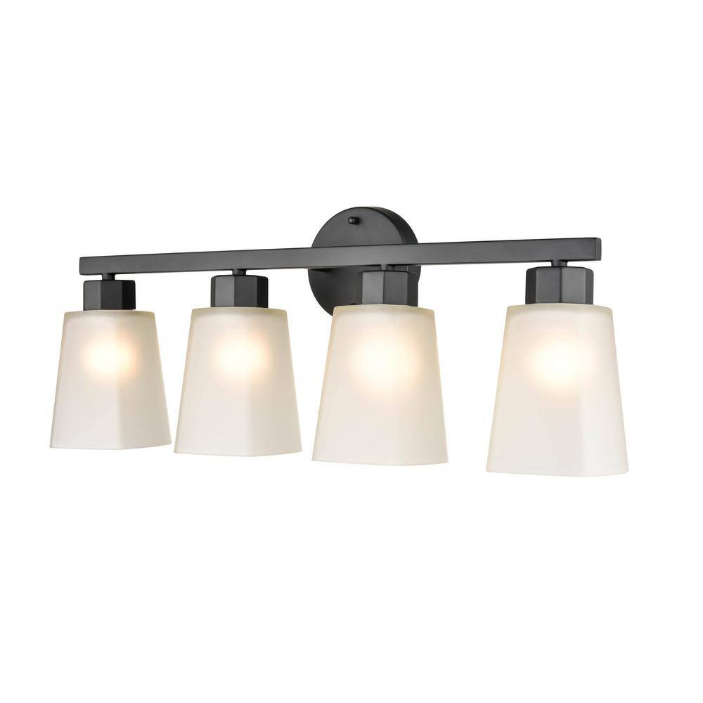 Coley Matte Black 4-Light Outdoor Vanity Fixture