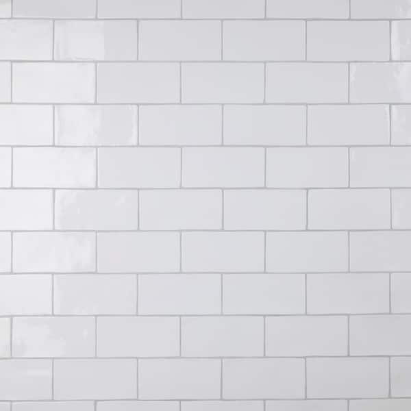 Merola Tile Chester Bianco 3 in. x 6 in. Ceramic Subway Wall Tile (6.02 ...