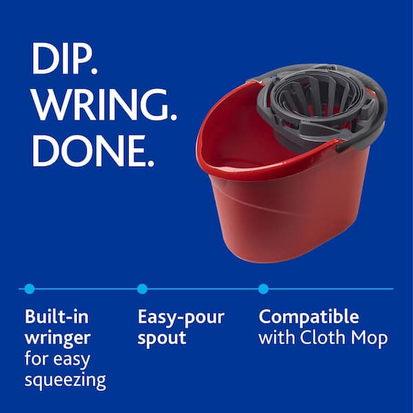 Quick Wring Mop Bucket with Torsion Wringer - 2.5 Gal. (6-Pack)