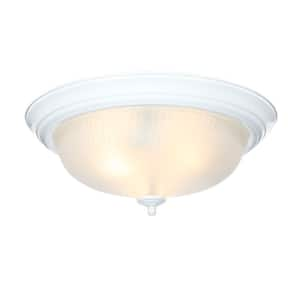 15 in. 3-Light White Flush Mount