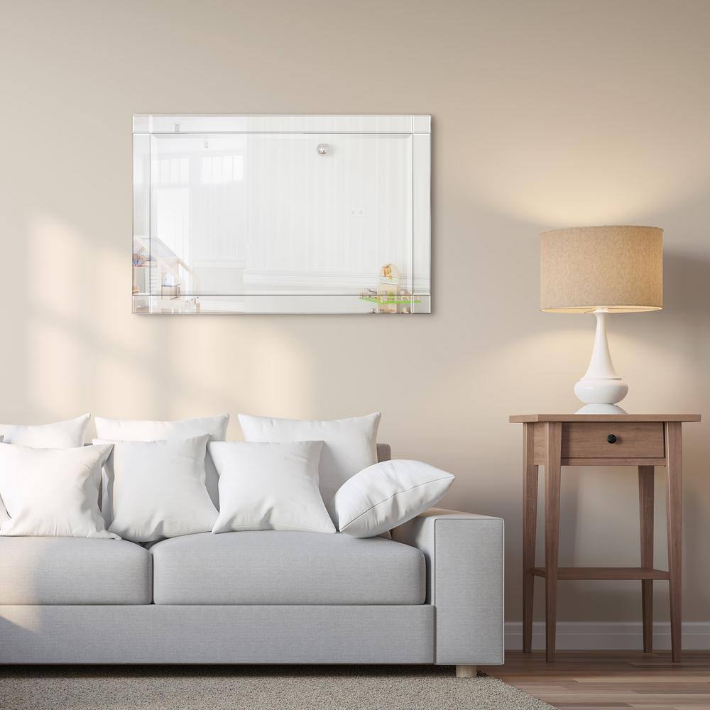 Bronze and Silver Wood Frame Full-Length Mirror, 24" x 36"