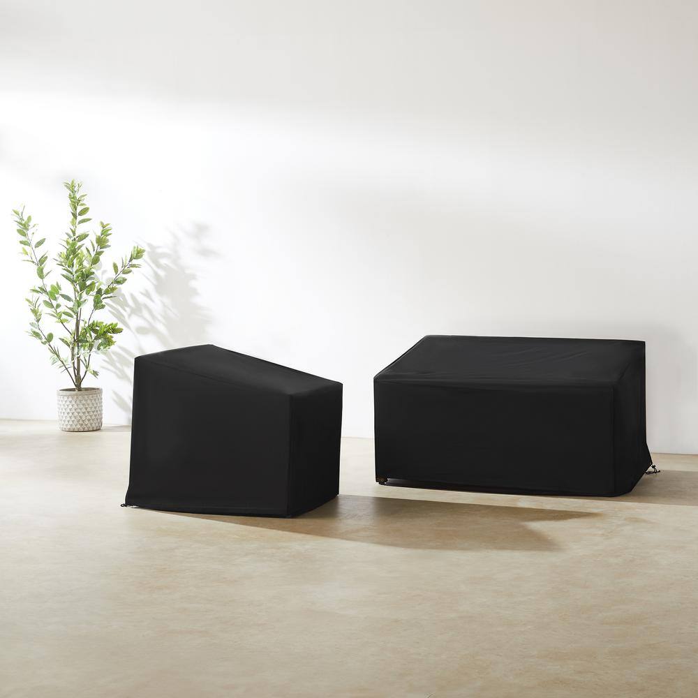 Black Heavy Duty Vinyl Outdoor Furniture Cover Set