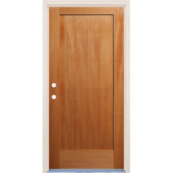 36 in. x 80 in. 1 Panel Shaker Right-Hand/Inswing Unfinished Fir Wood Prehung Front Door