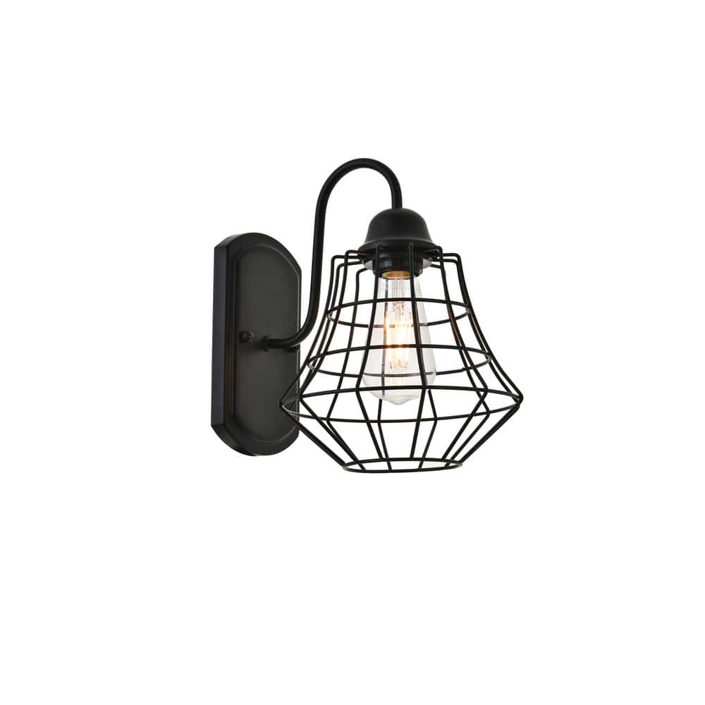 Home Living 8.2 in. 1-Light Black Vanity Light
