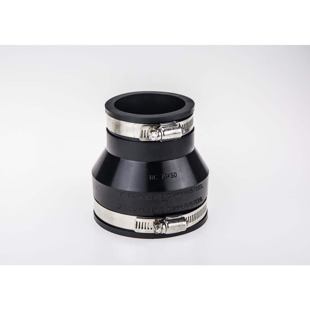 ECO FLO 3 in. x 2 in. DWV Flexible PVC Coupling 156-32 - The Home Depot