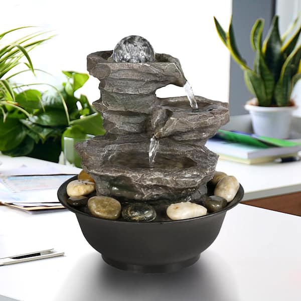 Fountain Relaxation Tabletop Water Indoor Waterfall Decor Home Table Garden 