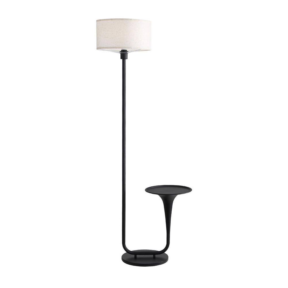 58 in. White 1-Light Modern Torchiere Tall Standing Floor Lamp with Fabric Drum Shade for Living Room price history on PriceWatchPro