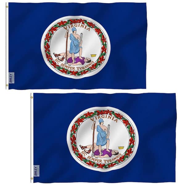 Fly Breeze 3 ft. x 5 ft. Virginia State Polyester Flag-Virginia VA State Flags (2-Pack)