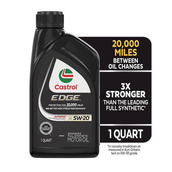 CASTROL EDGE 5W-20 Advanced Full Synthetic Motor Oil, 1 qt. 15D4DC
