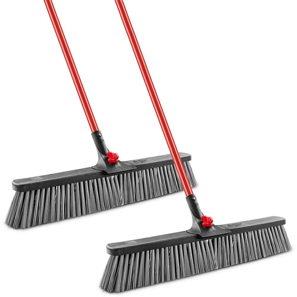 Libman 24 in. Rough Sweep Push Broom Set ClampStyle (2Pack) 1755
