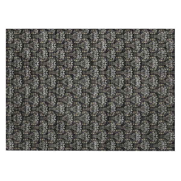 Chantille Machine Washable Indoor/Outdoor Abstract ACN3065 Black 2 ft. x 3 ft. Accent Rug