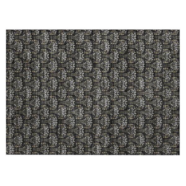Chantille Machine Washable Indoor/Outdoor Abstract ACN3065 Black 3 ft. x 4 ft. Area Rug