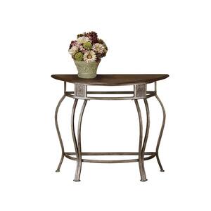 Montello 36 in. Old Steel Standard Half Moon Wood Console Table