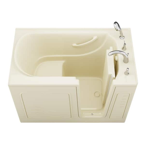 Universal Tubs Builders Choice 53 in. x 30 in. Right Drain Quick Fill Walk-in Soaking Bathtub in Biscuit