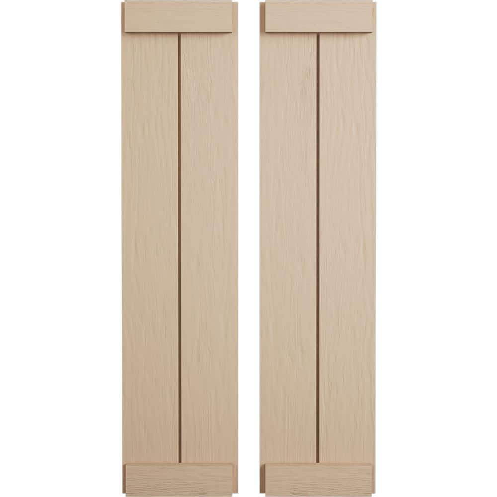 11 in. x 76 in. Timberthane Polyurethane 2-Board Joined Board-n-Batten Rough Sawn Faux Wood Shutters, End Batten Pair price history on PriceWatchPro