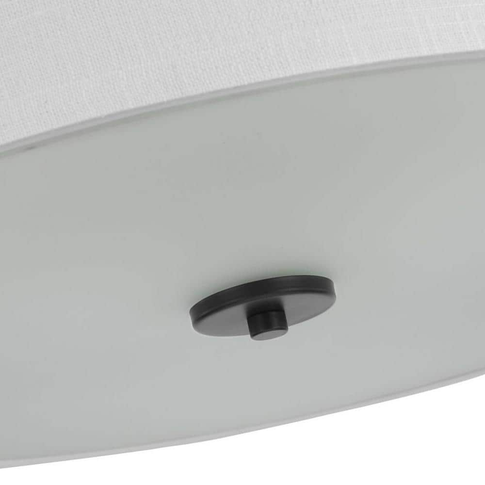 Graphite Elegance 20" Indoor/Outdoor Drum Ceiling Light with Summer Linen Shade