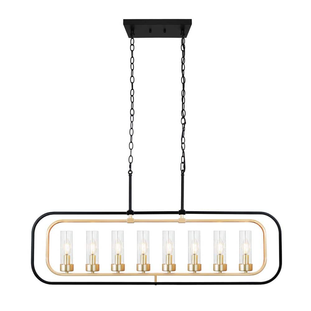 8-lights Black Chandelier Linear Chandelier Kitchen Island Chandelier Indoo