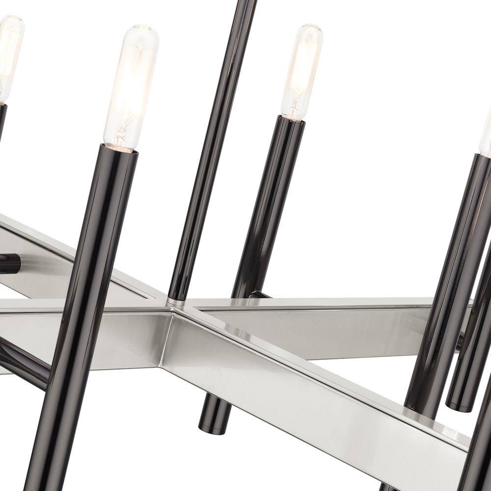 Denmark 8-Light Black Chrome Candelabra Chandelier